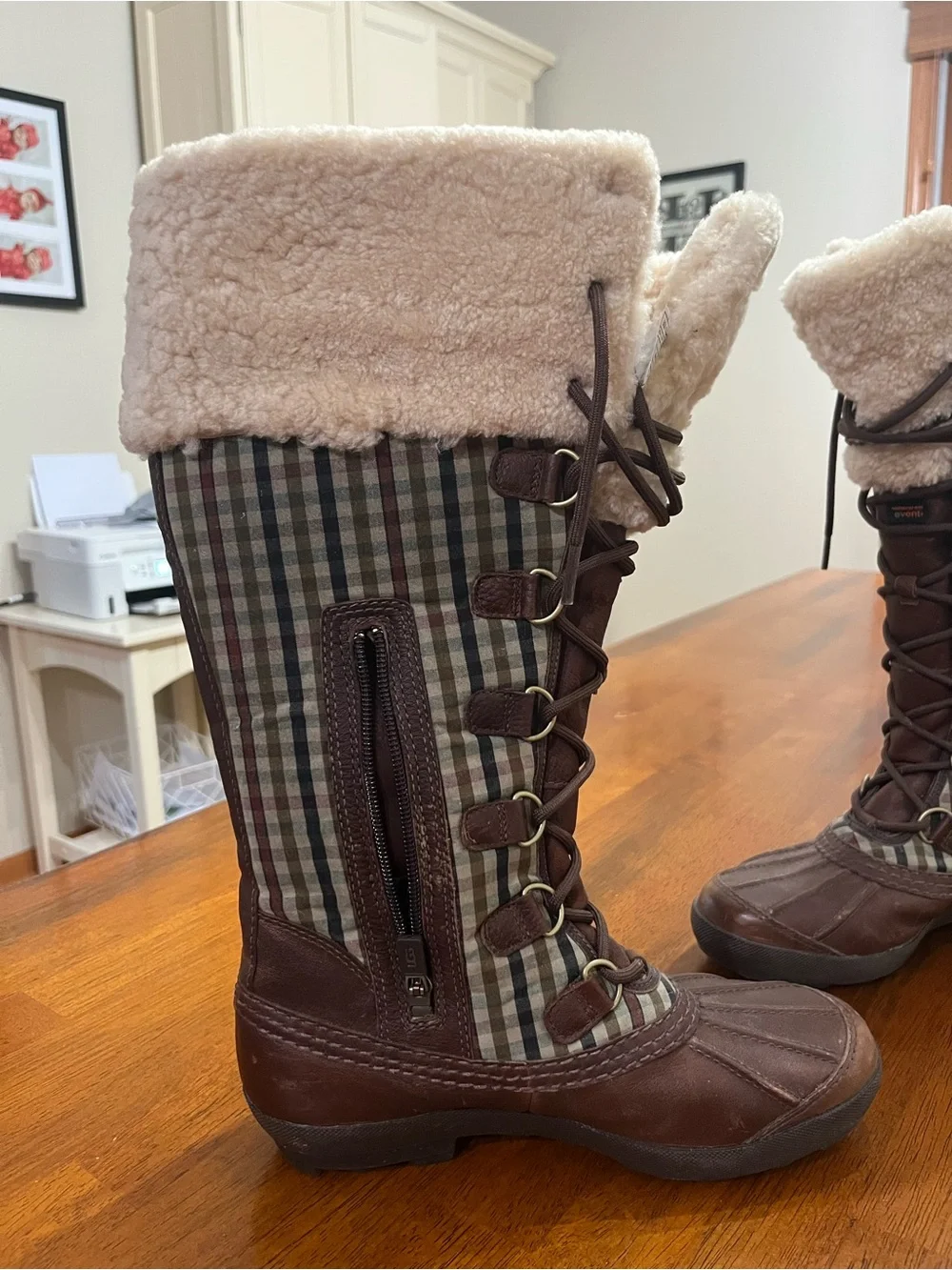 UGG Cream Shearling-Lined Boot Interior